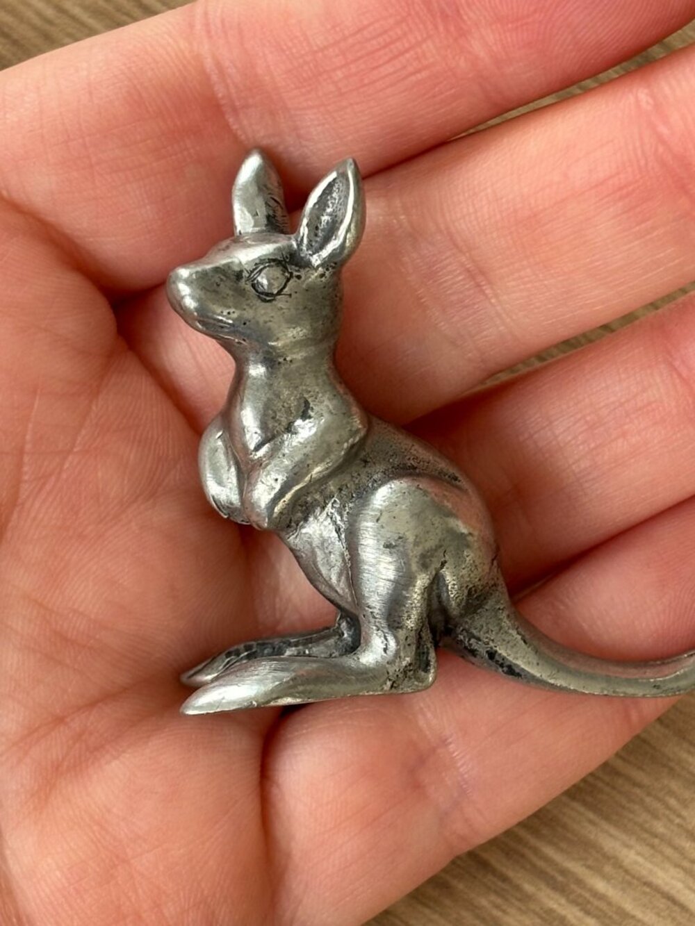 Vintage Miniature Pewter Kangaroo Figurine